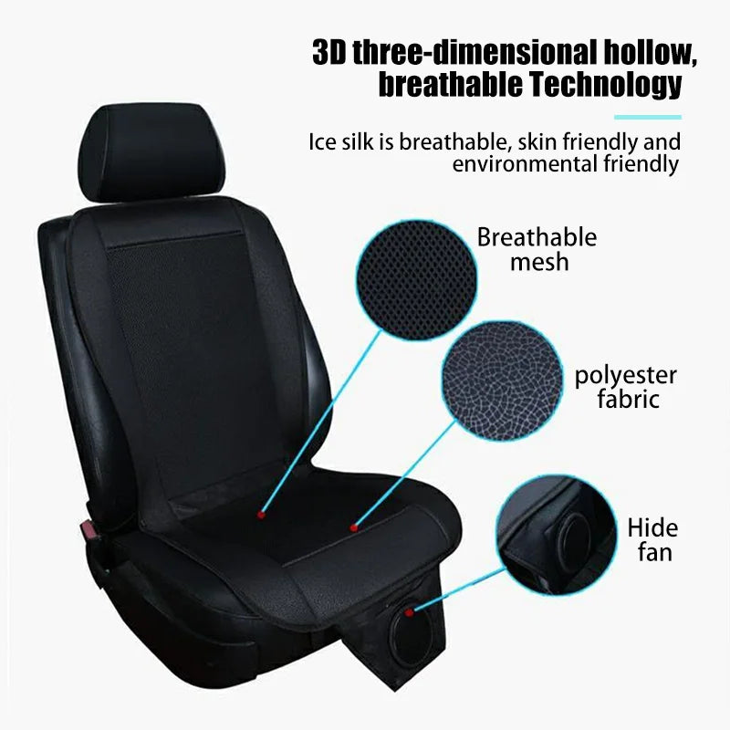 DC 12V 3D Spacer Car Summer Cool Air Seat Cushion with 8Fan Fast Blowing Ventilation Seat Cooling Pat Refrigerated Seat